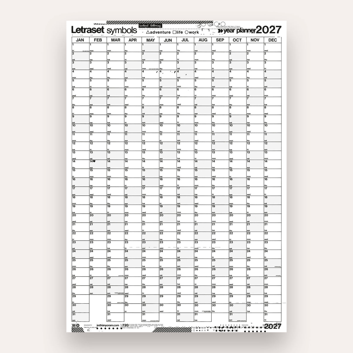 2027 Year Planner Portrait