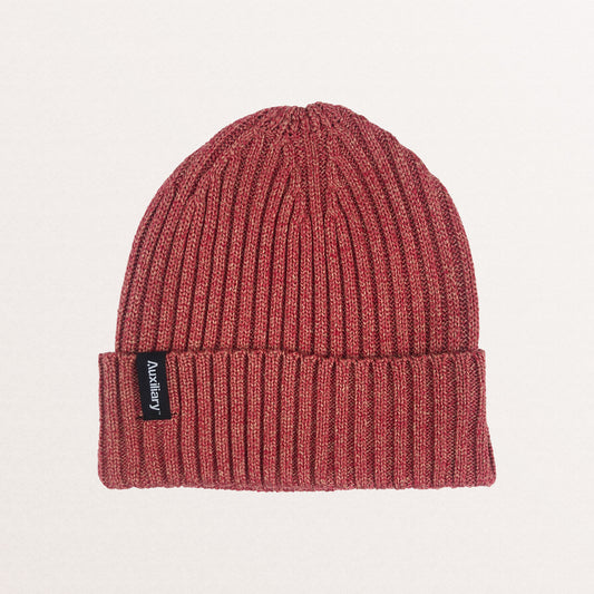 Auxiliary – Recycled Bottle Beanie – Red Marl